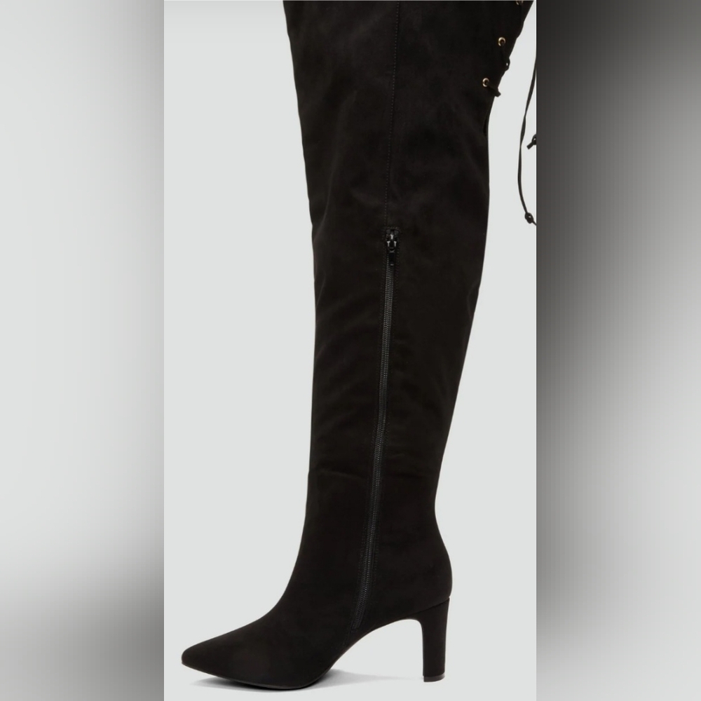 Faux Suede Over the Knee Boots Size 12 Wide, 13 Wide and 14 Wide - Picture 3 of 5